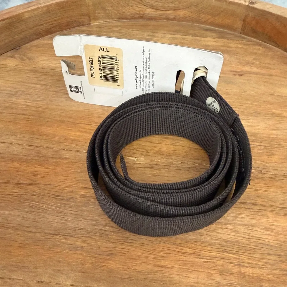 Patagonia Friction Belt One Size Forge Grey Webbing Aluminum Buckle NEW - Picture 2 of 5